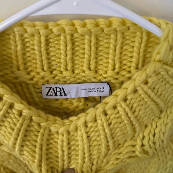 Zara Yellow Cable-knit Sweater - Picture 2 of 4